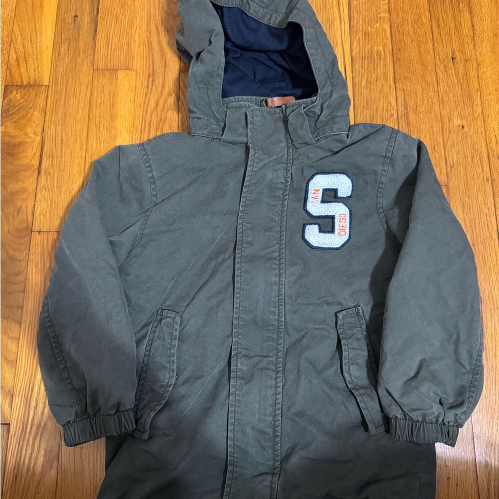 H&M Kids Jacket in Olive Green with Patch